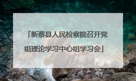 新蔡县人民检察院召开党组理论学习中心组学习会