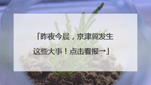 昨夜今晨，京津冀发生这些大事！点击看报→