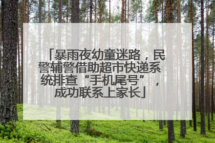暴雨夜幼童迷路，民警辅警借助超市快递系统排查“手机尾号”，成功联系上家长
