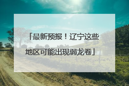 最新预报！辽宁这些地区可能出现弱龙卷