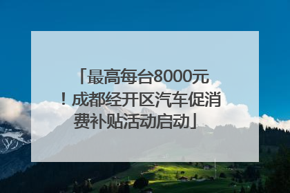 最高每台8000元！成都经开区汽车促消费补贴活动启动
