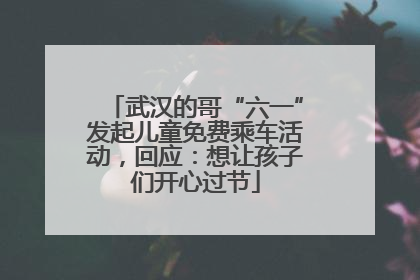 武汉的哥“六一”发起儿童免费乘车活动，回应：想让孩子们开心过节