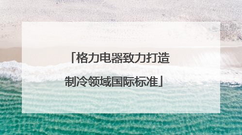 格力电器致力打造制冷领域国际标准