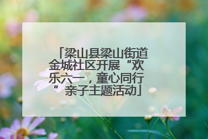 梁山县梁山街道金城社区开展“欢乐六一，童心同行”亲子主题活动