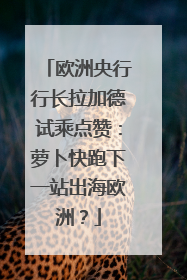 欧洲央行行长拉加德试乘点赞：萝卜快跑下一站出海欧洲？