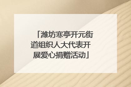 潍坊寒亭开元街道组织人大代表开展爱心捐赠活动