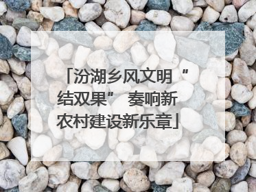 汾湖乡风文明“结双果” 奏响新农村建设新乐章