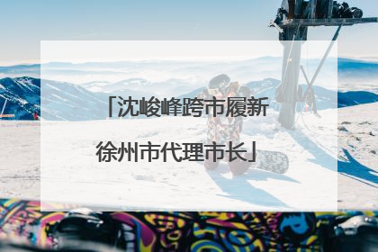 沈峻峰跨市履新徐州市代理市长