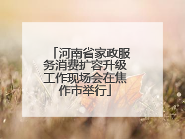 河南省家政服务消费扩容升级工作现场会在焦作市举行