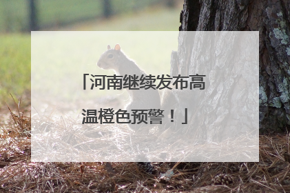 河南继续发布高温橙色预警！