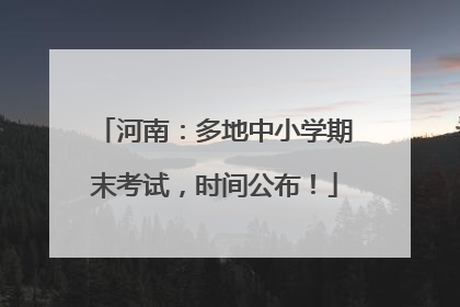 河南：多地中小学期末考试，时间公布！