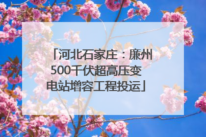 河北石家庄：廉州500千伏超高压变电站增容工程投运