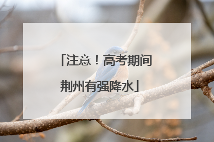 注意！高考期间荆州有强降水
