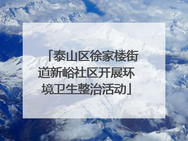泰山区徐家楼街道新峪社区开展环境卫生整治活动