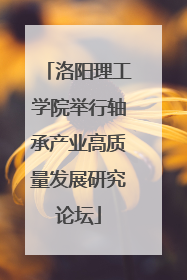 洛阳理工学院举行轴承产业高质量发展研究论坛