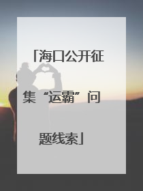 海口公开征集“运霸”问题线索