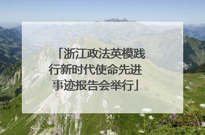 浙江政法英模践行新时代使命先进事迹报告会举行