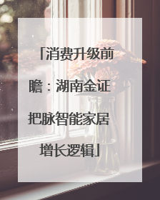 消费升级前瞻：湖南金证把脉智能家居增长逻辑