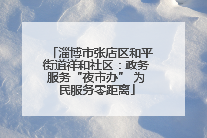 淄博市张店区和平街道祥和社区：政务服务“夜市办” 为民服务零距离