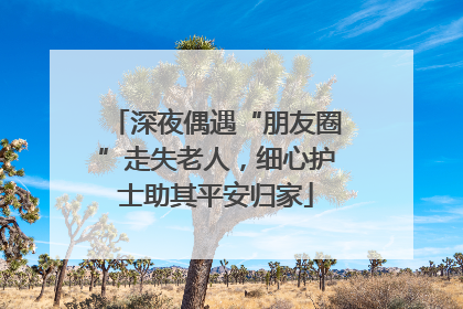 深夜偶遇“朋友圈”走失老人，细心护士助其平安归家