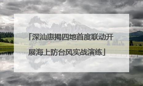 深汕惠揭四地首度联动开展海上防台风实战演练