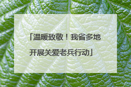 温暖致敬！我省多地开展关爱老兵行动