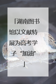 湖南图书馆以文献特展为高考学子“加油”