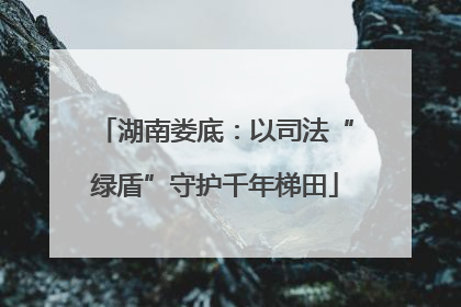 湖南娄底：以司法“绿盾”守护千年梯田