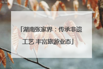 湖南张家界：传承非遗工艺 丰富旅游业态