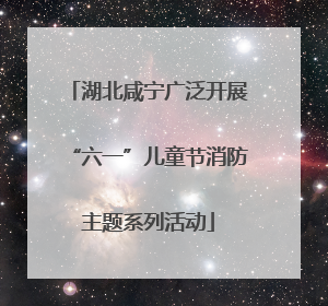 湖北咸宁广泛开展“六一”儿童节消防主题系列活动