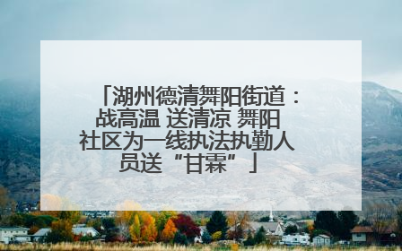 湖州德清舞阳街道：战高温 送清凉 舞阳社区为一线执法执勤人员送“甘霖”