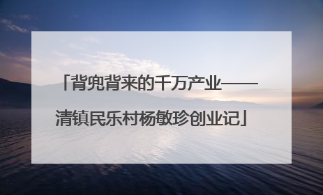 背兜背来的千万产业——清镇民乐村杨敏珍创业记