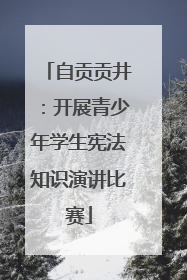 自贡贡井：开展青少年学生宪法知识演讲比赛