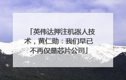英伟达押注机器人技术，黄仁勋：我们早已不再仅是芯片公司