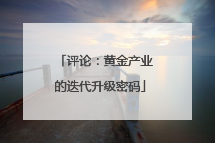 评论：黄金产业的迭代升级密码