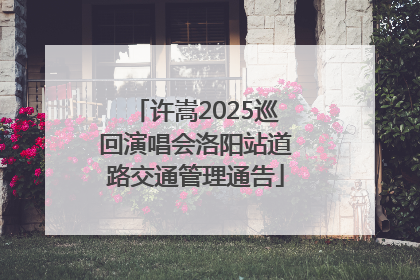 许嵩2025巡回演唱会洛阳站道路交通管理通告