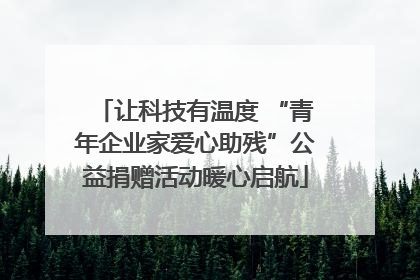 让科技有温度 “青年企业家爱心助残”公益捐赠活动暖心启航