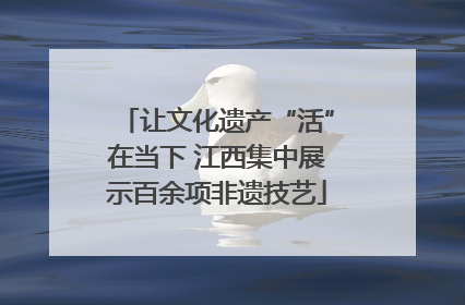 让文化遗产“活”在当下 江西集中展示百余项非遗技艺