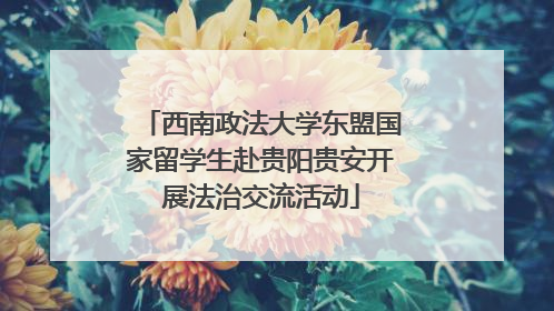 西南政法大学东盟国家留学生赴贵阳贵安开展法治交流活动