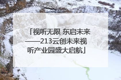 视听无限 东启未来——213云创未来视听产业园盛大启航