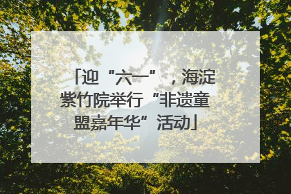 迎“六一”，海淀紫竹院举行“非遗童盟嘉年华”活动