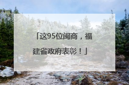 这95位闽商，福建省政府表彰！