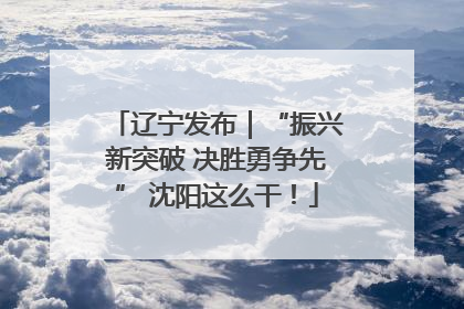 辽宁发布｜“振兴新突破 决胜勇争先” 沈阳这么干！