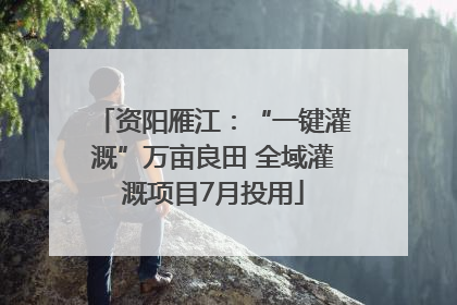 资阳雁江：“一键灌溉”万亩良田 全域灌溉项目7月投用