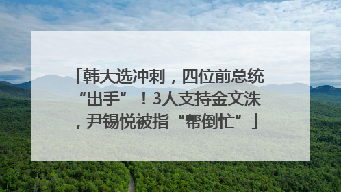 韩大选冲刺，四位前总统“出手”！3人支持金文洙，尹锡悦被指“帮倒忙”