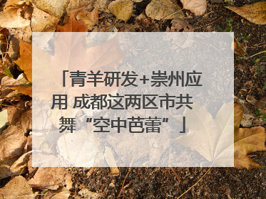 青羊研发+崇州应用 成都这两区市共舞“空中芭蕾”