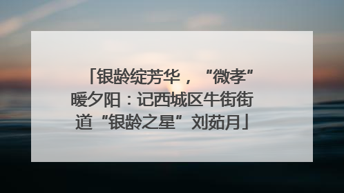 银龄绽芳华，“微孝”暖夕阳：记西城区牛街街道“银龄之星”刘茹月