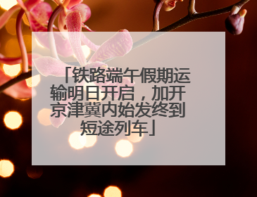 铁路端午假期运输明日开启，加开京津冀内始发终到短途列车