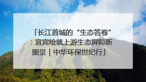 长江首城的“生态答卷”：宜宾绘就上游生态屏障新图景｜中华环保世纪行
