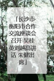 长沙市·衡阳市合作交流座谈会召开 吴桂英刘越高讲话 朱健出席